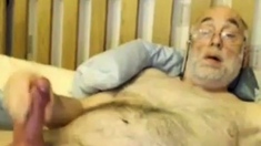 Bi Grandpa Plays With His Big Cock