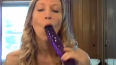 She Takes a Massive Anal Dildo on Webcam