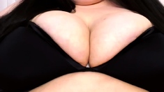 Chubby Brunette Big Boobs Dildo Masturbation