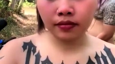 Asian teen outdoor fuck