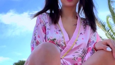 Asian japanese teen with outdoors