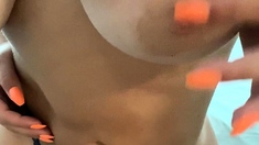 Big boob brunette masturbates on webcam