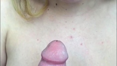 POV blowjob footjob handjob with Karla Kush eating cum