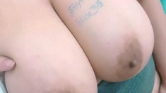 Amateur tennis player exposes her big boobs