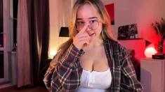 Curly Blonde Teen Records Solo Dildo Masturbation More At