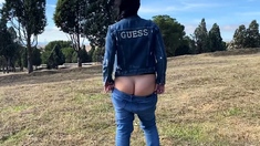 Latin bareback amateur fucked in ass outdoors