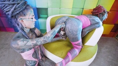 Anuskatzz uses a jackhammer toy on Lily Lu's ass