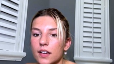 Busty Blonde Hitchhiking Teen Strips And Masturbates