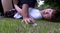 Japanese Teen Night Outdoor Pussyfingering