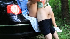 Redhead Neighbor's Secret Outdoor Fuck