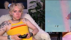 Blonde teen with huge breast masturbating on webcam