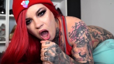 Slut gives wam deep throat pov blowjob and handjob