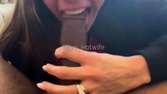 Shaved pussy MILF blowjob and fucking POV