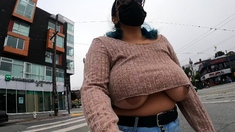 outdoor street underboob