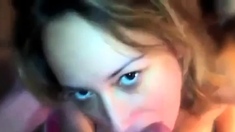 POV Nice tits blowjob followed by cumkiss