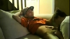 Slim Str8 Thug Boy enjoys Dad's BJ