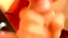 Blowing and stroking his friend and he cums in mouth
