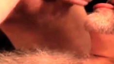 daddy bear sucking cock and cumming on his beard